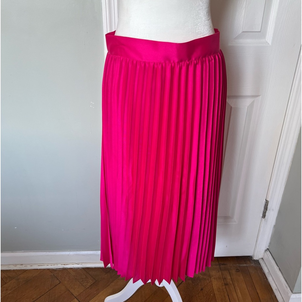 (NWT) Ann Taylor Pink Flare Pleated MIDI Skirt Size 8